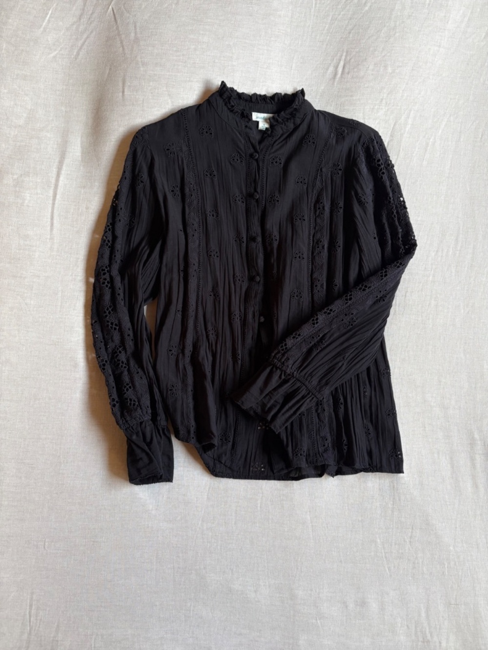 Sundance Broderie Black Eyelet Blouse